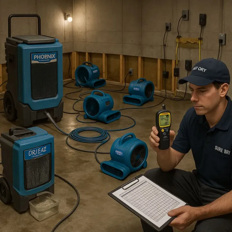 Structural Drying and Dehumidification process in Chevy Chase, MD